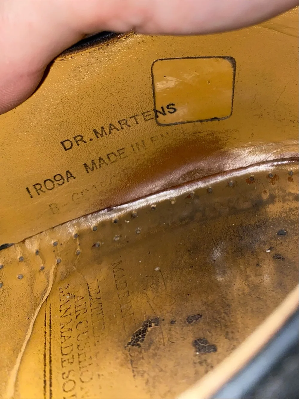 Vintage 80s 90s Doc Dr Martens Made in England 4 Eyelet Derby Oxford Shoes 13